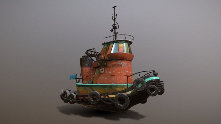 Seagoing Tugboat 3D Model