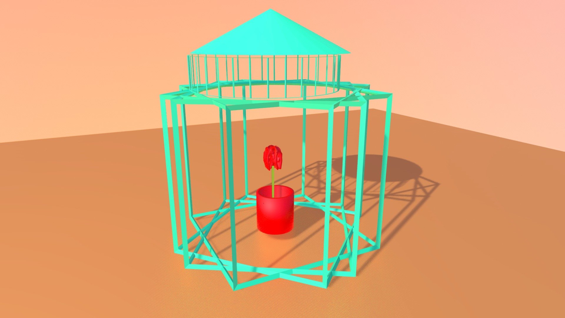 flower in cage (downloadable)