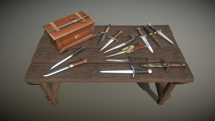 Set of daggers 3D Model