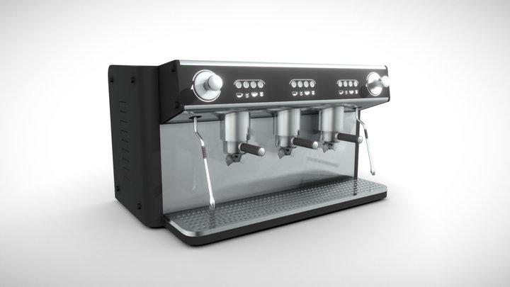 Bar Coffe Machine - Low Poly 3D Model