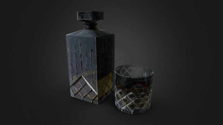Whiskey Decanter/Glass (LowPoly)