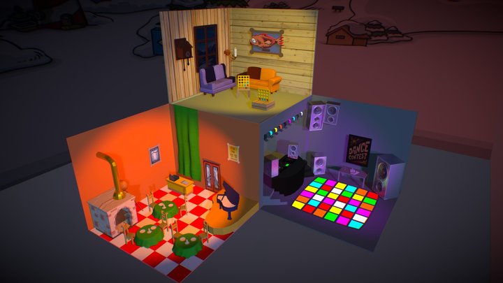 Club Penguin: Cubos Isométricos 3D Model