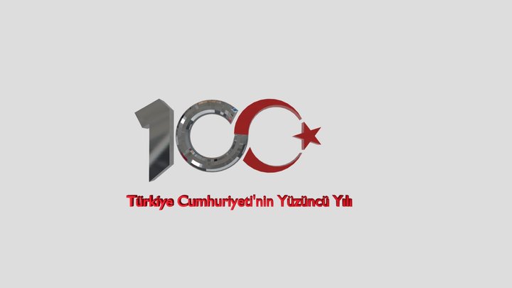 Türkiye Cumhuriyeti'nin 100. Yıl Logosu 3D Model