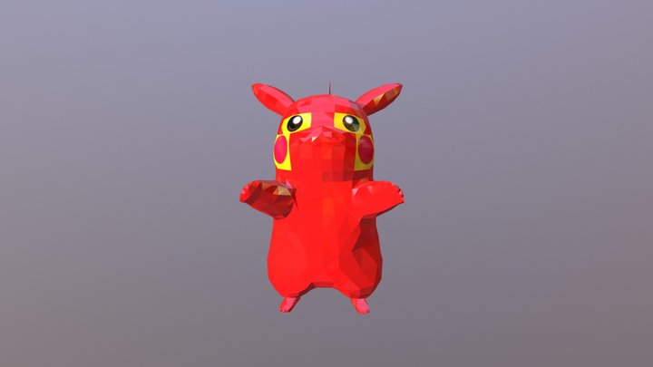 Red Pikachu 3D Model