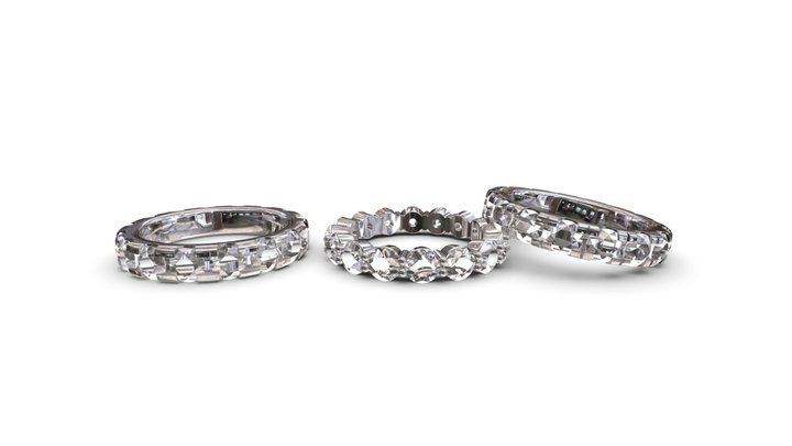 Infinite Gemstones Rings 3D Model