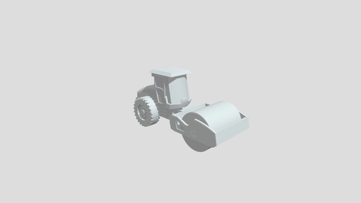 Toy-like Road Roller 3D Model