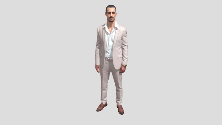 Beige Suit Portrait – Free 3D Model STL
