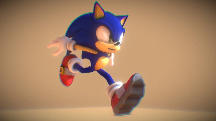 Sonic running animation By UnControlMas 3D Model