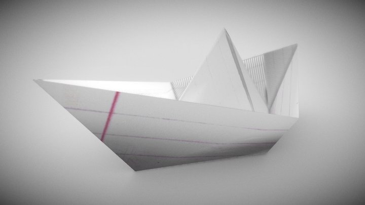 Photorealistic Paperboat 3D Model