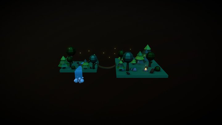 Forest Low Poly 3D Model