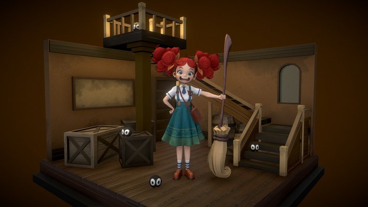 Marie, Spiraling Witch Encyclopedia 3D Model