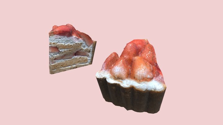 Strawberry shortcake PBR model by photoscan 3D Model