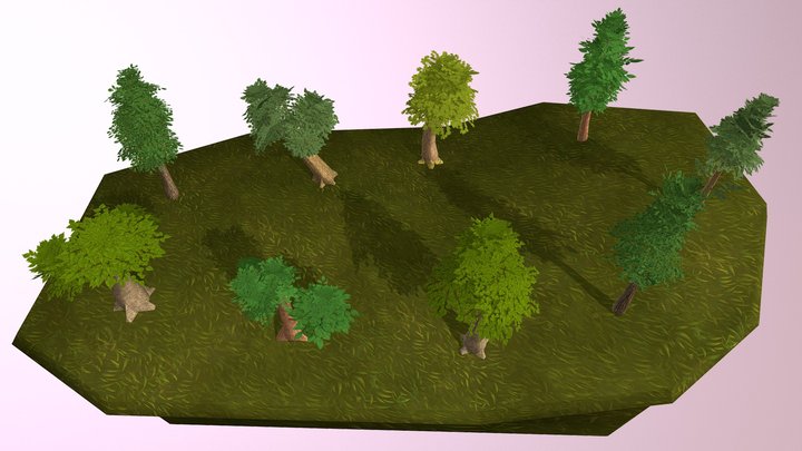 Low Poly Trees : Standard 3D Model