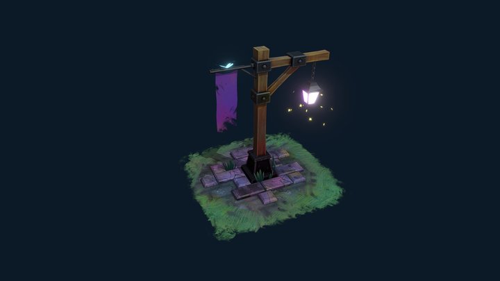 Lamp post animation 3D Model