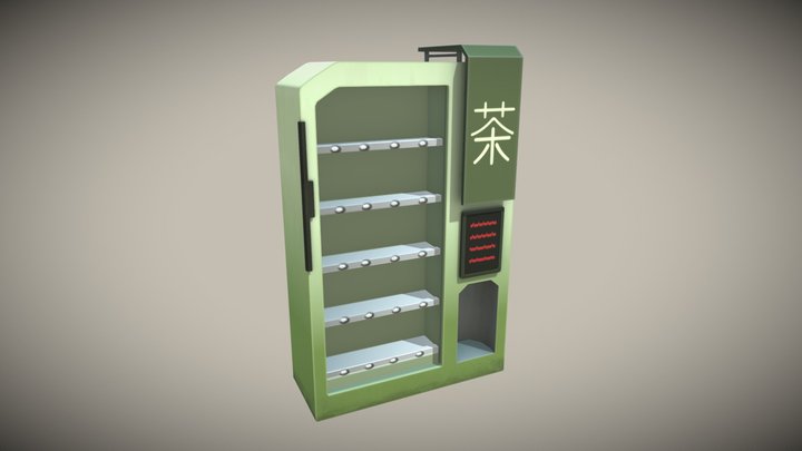 Green Tea Vending Machine 3D Model