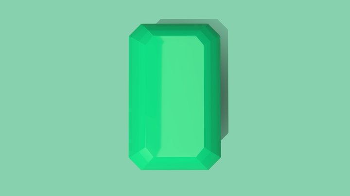 Emerald Gem - Emerald Cut 3D Model
