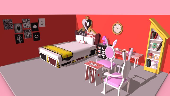Alice in wanderland room 3D Model
