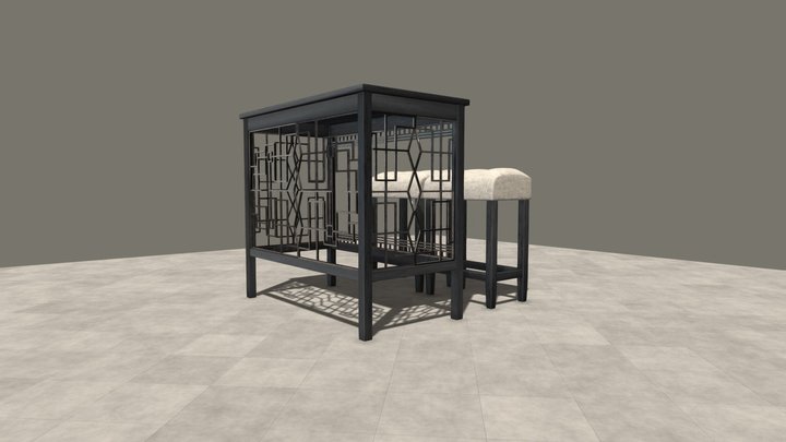Tall Rectangular Wall Dinette 3D Model