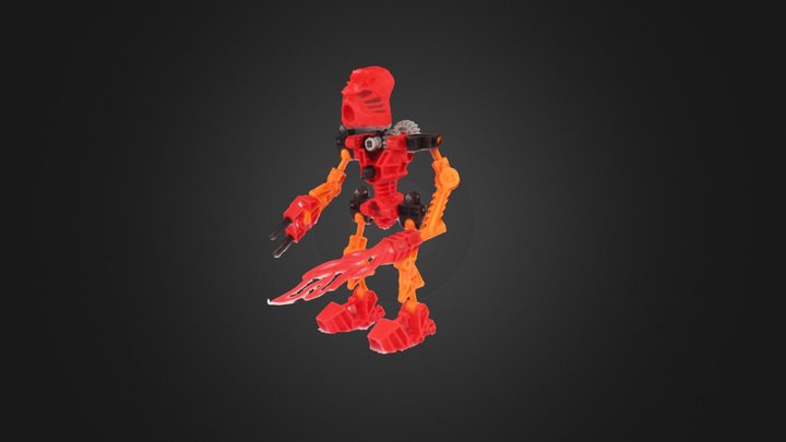 Red and Orange Lego Bionicle 3D Model