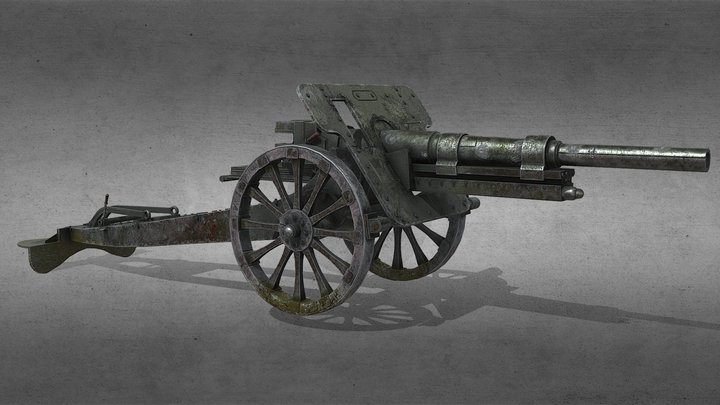 Early 1900s Artillery Cannon 3D Model