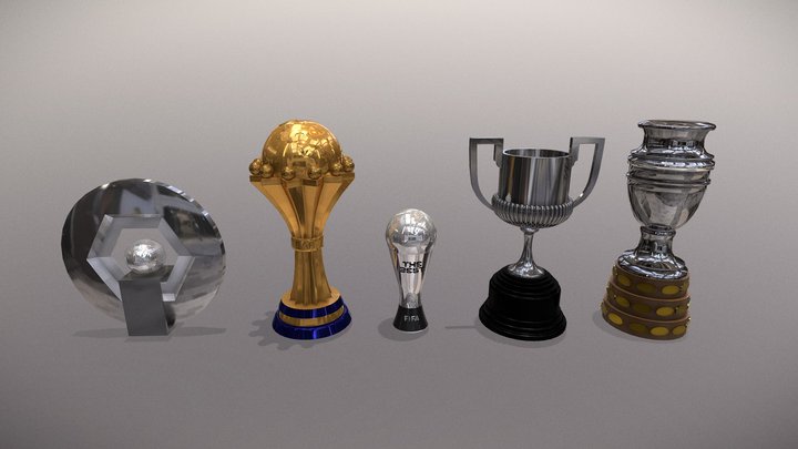Football Trophies 2 3D Model