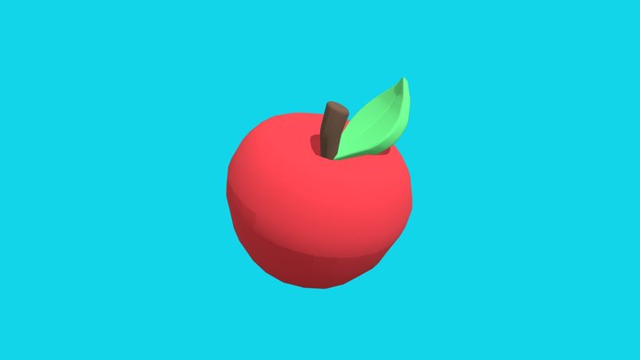 Low-Poly Apple 3D Model