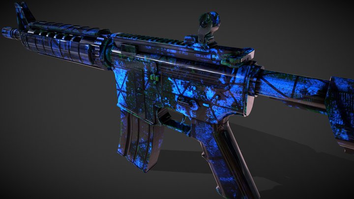 M4A4 // Blue Tissue 3D Model