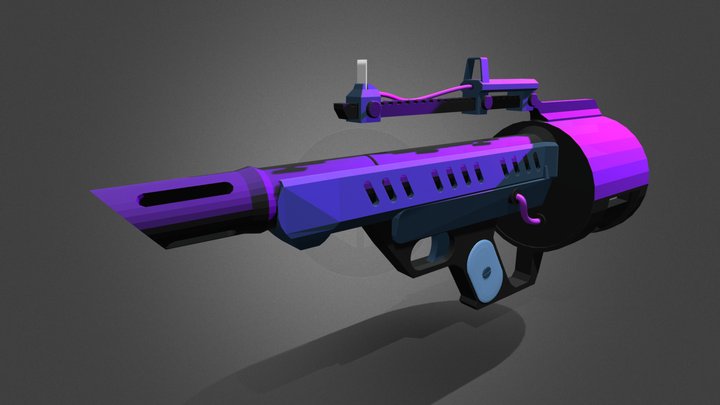 Fangcor NMB20, Plasma revolver, low-poly 3D Model