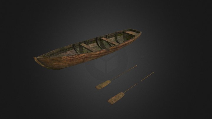 Old mossy boat 3D Model
