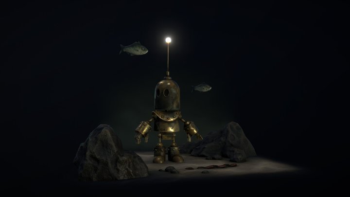 Robot and fish 3D Model