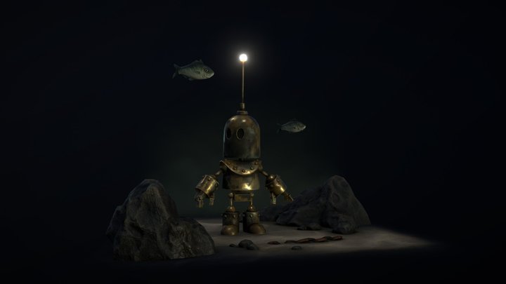 Robot and fish 3D Model
