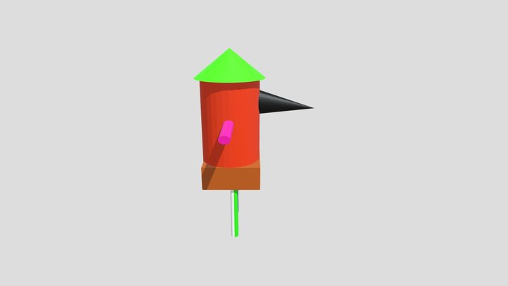 Crayon Bird 3D Model