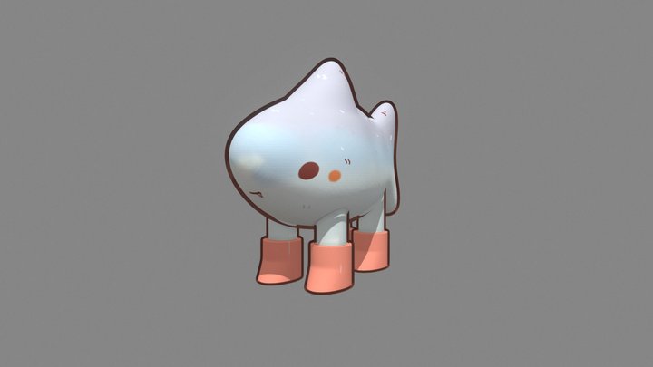 Cute Cartoon Shark 3D Model