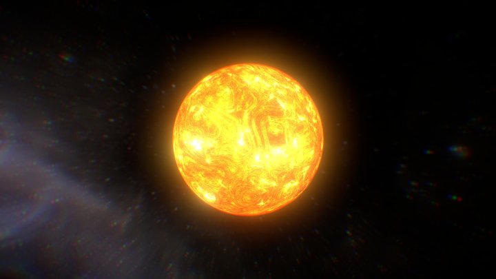 Sun / Star with procedural textures 3D Model