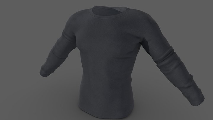 Men's Long Sleeves Sweater Tshirt 3D Model