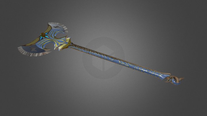 High Elven Battle Axe 3D Model