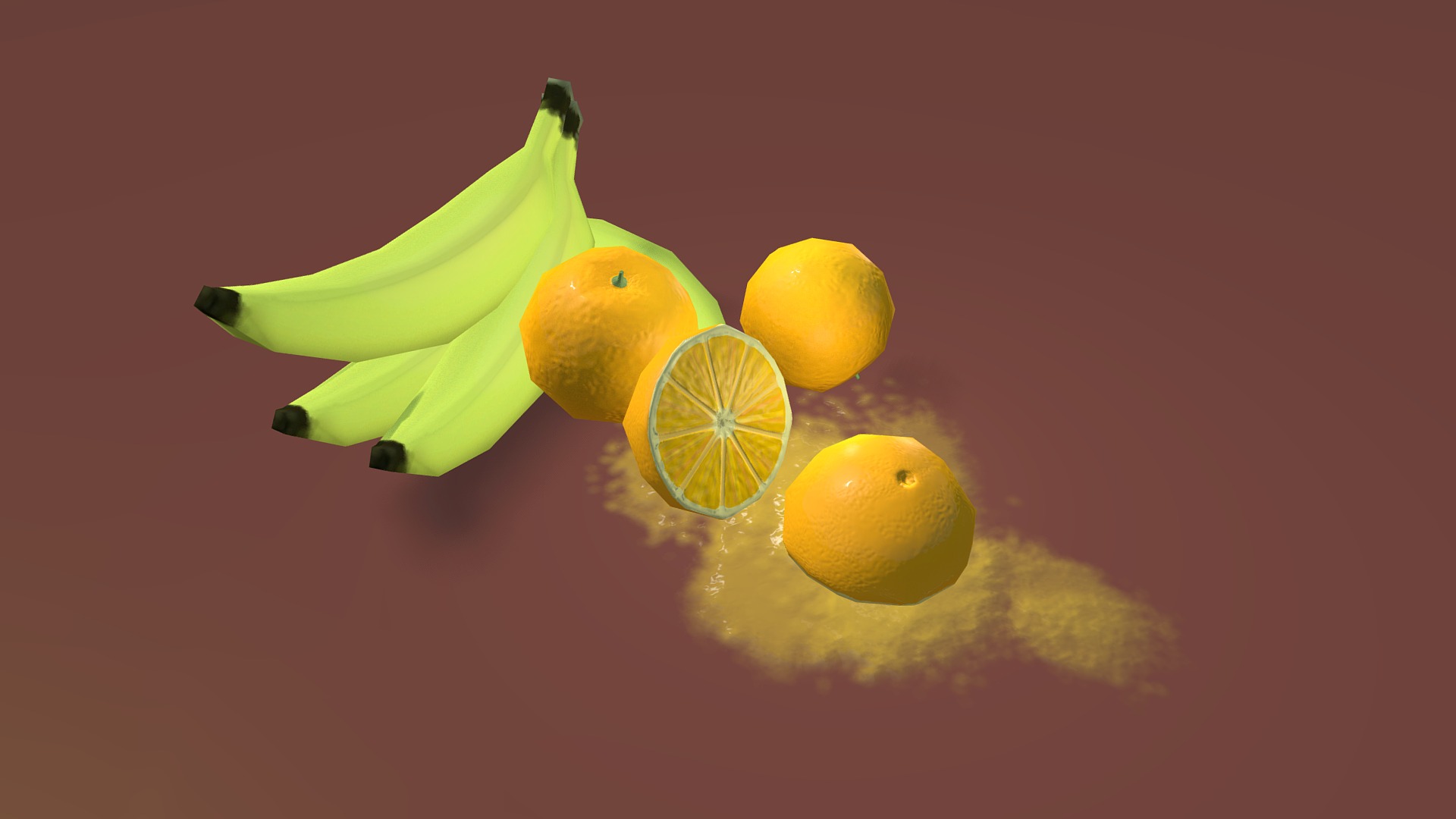 3D model Fresh fruits - This is a 3D model of the Fresh fruits. The 3D model is about a group of fruits.