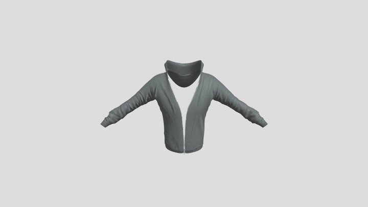 Gray Crop Sweater 3D Model