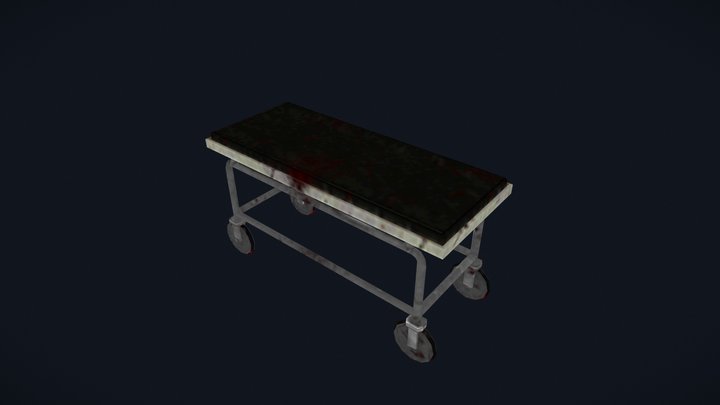 PS1 Horror Hospital Gurney 3D Model