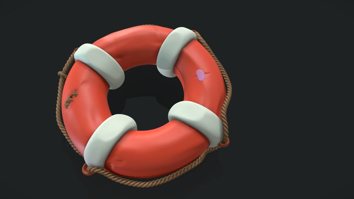 Lifebuoy Stylized 3D Model