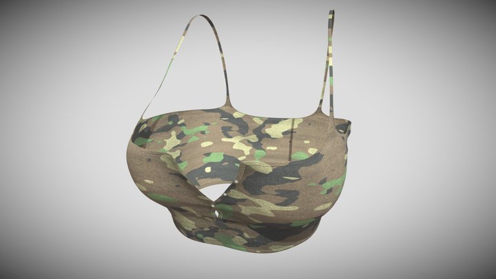 Girl top military camo 3D Model