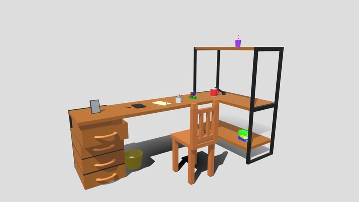 Lowpoly Table 3D Model