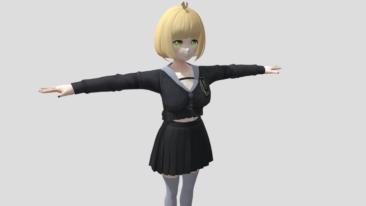 【Anime Character】Megumi (Free/V2/Unity 3D) 3D Model