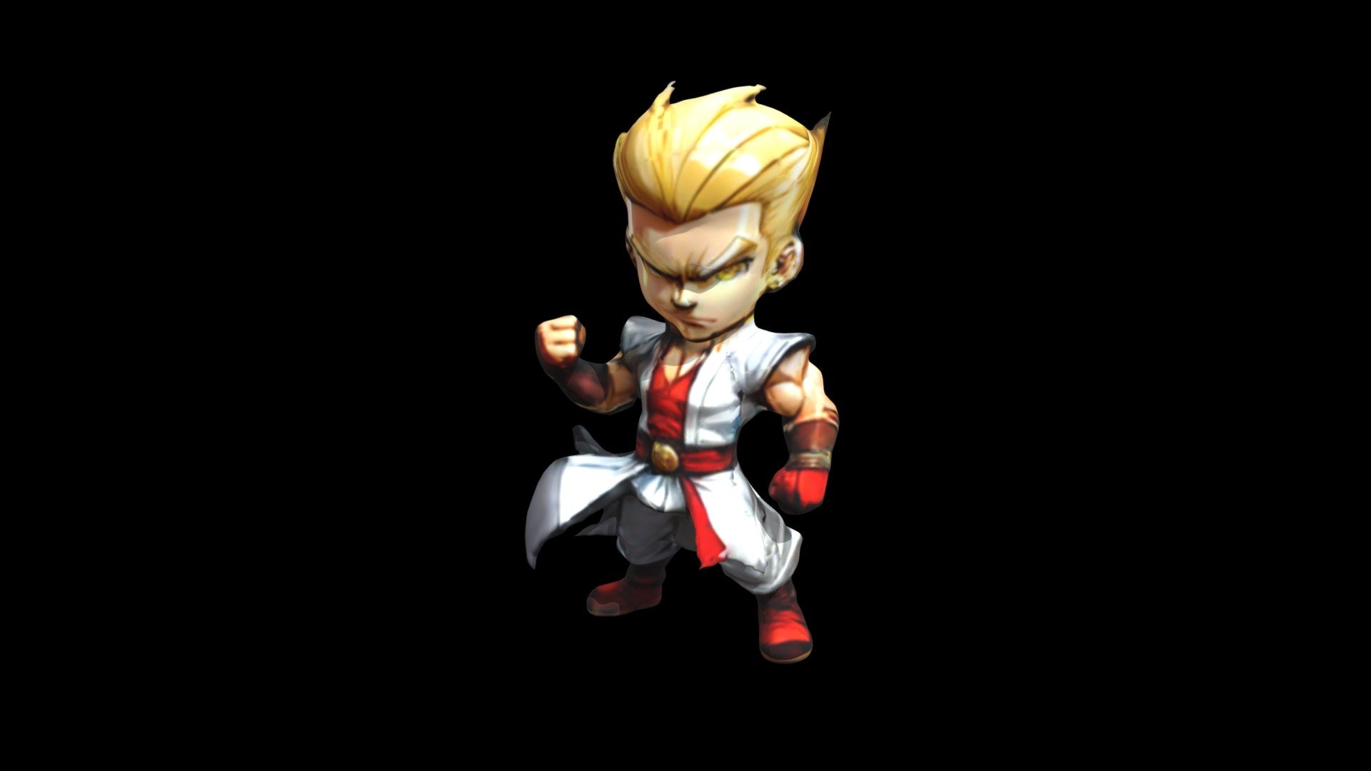 Angry Fighting Cartoon Boy with Blonde Hair and - Download Free 3D ...