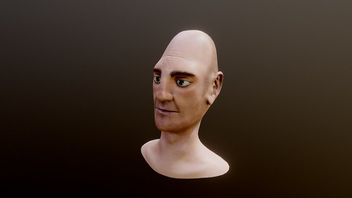 Stylized mans head 3D Model