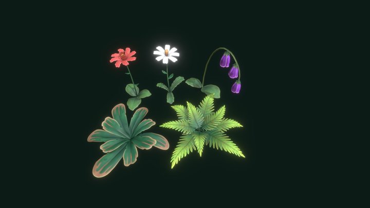 stylized vegetation 3D Model