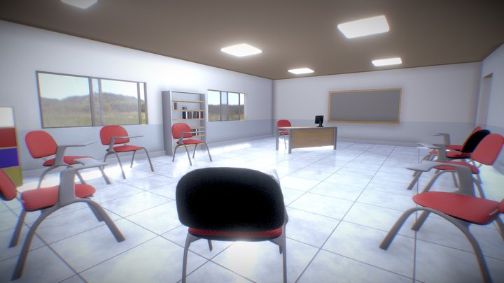 VR Basic classroom 3D Model
