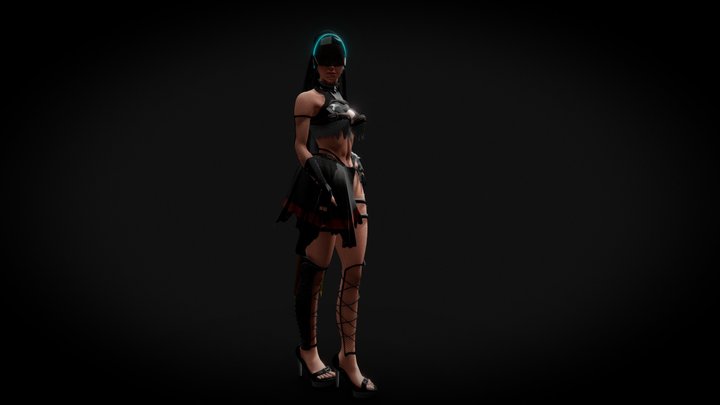 Female Character Semi Sci-Fi(Rigged) 3D Model