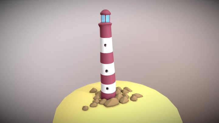 Cartoon Lighthouse 3D Model