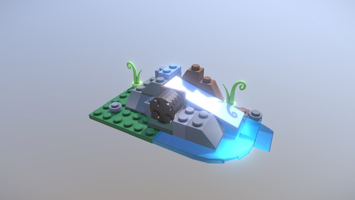 Lego Water Scene 3D Model